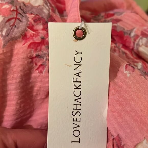 LoveShackFancy Mateo mellow Pink Floral Midi Skirt NWT - Picture 5 of 8